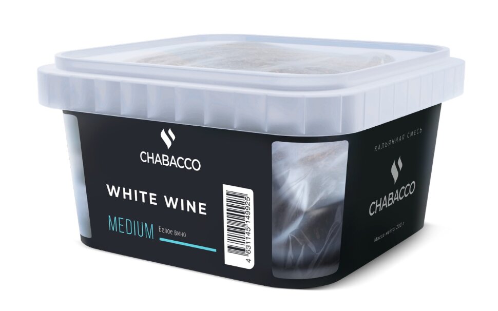 Бестабачная смесь для кальяна - Chabacco - Medium - WHITE WINE ( с ароматом белое вино ) - 200 г
