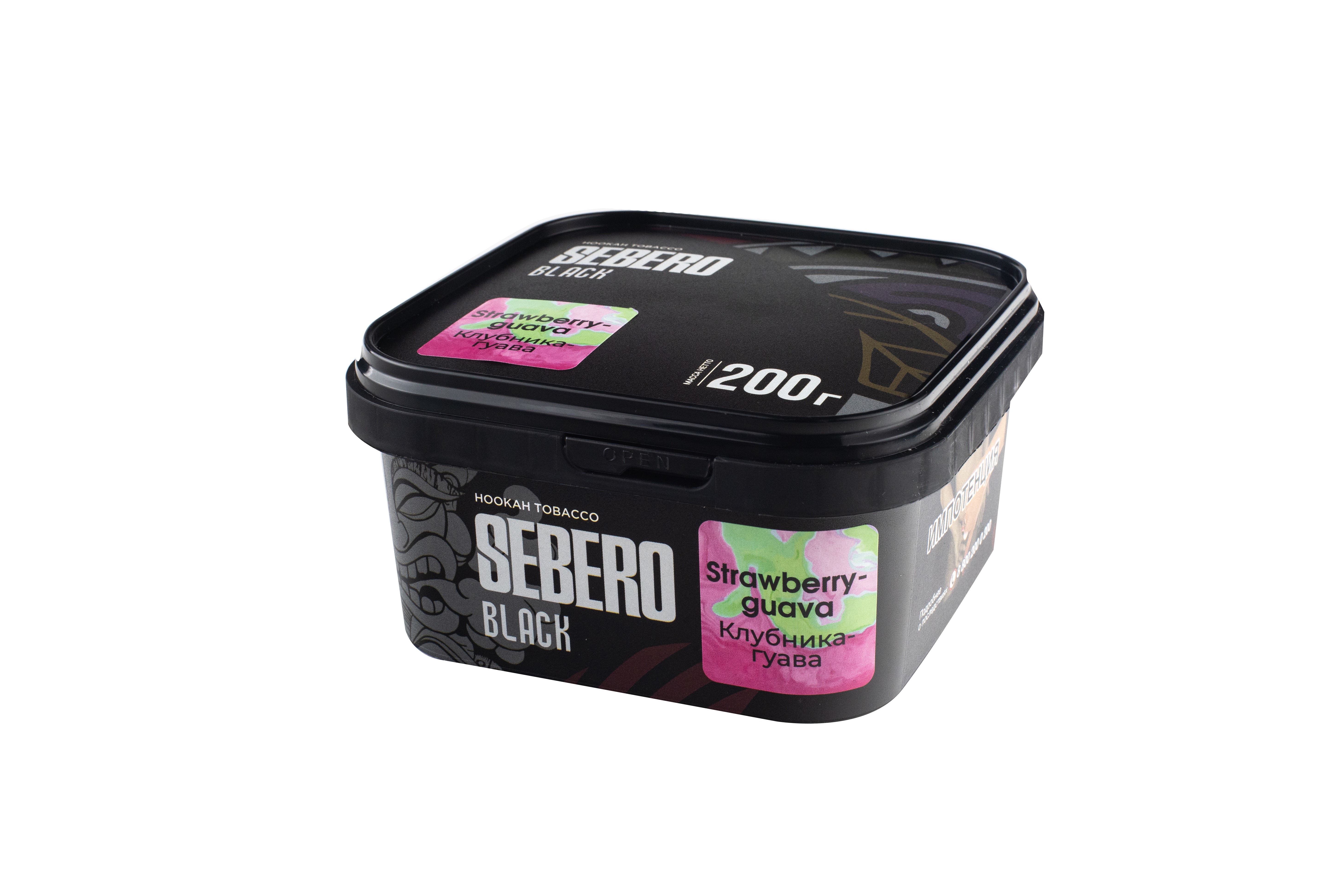 Табак для кальяна - Sebero black - STRAWBERRY GUAVA ( с ароматом гуава клубника ) - 200 г