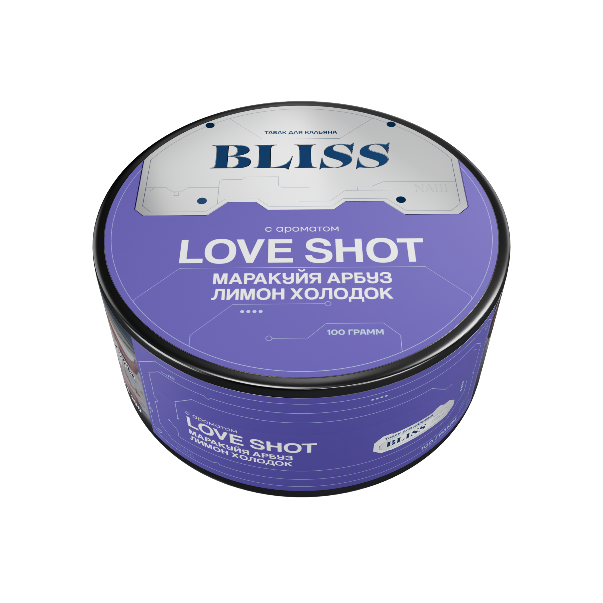 New - Табак для кальяна - Bliss - Love Shot ( с ароматом маракуйя, арбуз, лимон, холодок ) - 100 г