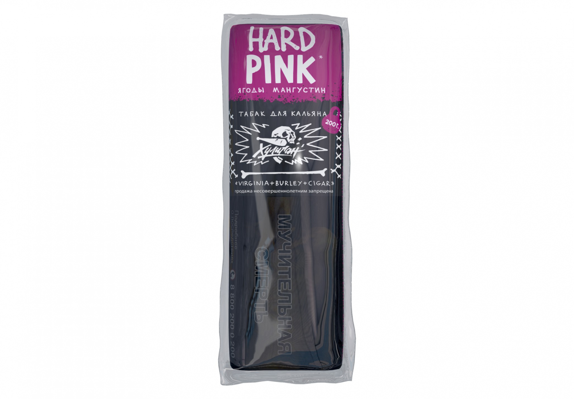 Табак для кальяна - Хулиган HARD - PINK ( с ароматом ягоды-мангустин ) - 200 г